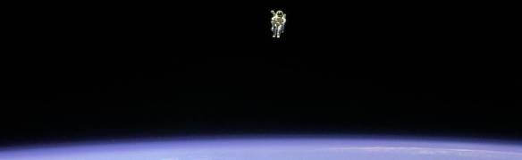Bruce McCandless and his Jetpack in Orbit
