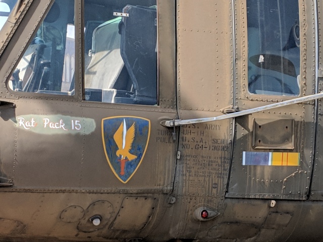 UH-1 Door showing serial number